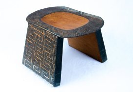 Asurini Geometric Bench (L), Tribal Art, Brazil