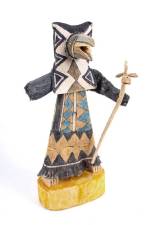 A unique doll made from the ancient bark of the Yanchama tree which is hand painted with geometric symbology using natural vegetable dyes.